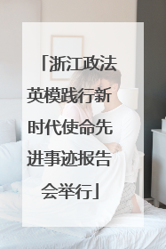 浙江政法英模践行新时代使命先进事迹报告会举行