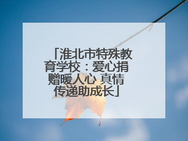 淮北市特殊教育学校：爱心捐赠暖人心 真情传递助成长