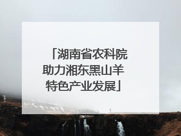 湖南省农科院助力湘东黑山羊特色产业发展