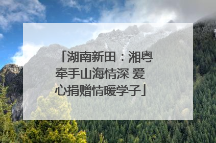 湖南新田：湘粤牵手山海情深 爱心捐赠情暖学子