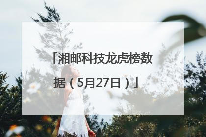湘邮科技龙虎榜数据（5月27日）