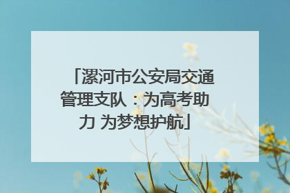漯河市公安局交通管理支队：为高考助力 为梦想护航