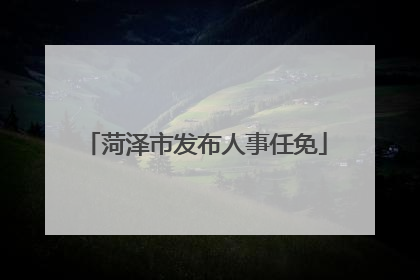 菏泽市发布人事任免