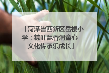 菏泽鲁西新区岳楼小学：粽叶飘香润童心 文化传承乐成长