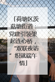 荷塘区茨菇塘街道：党建引领架起连心桥，“双联夜访”织就端午情