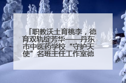 职教沃土育桃李，德育双轨绽芳华——丹东市中医药学校“守护天使”名班主任工作室德育实践之路