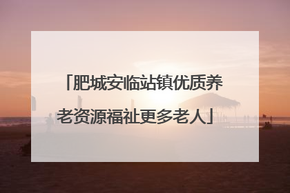 肥城安临站镇优质养老资源福祉更多老人