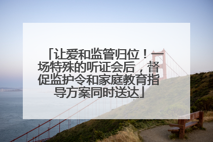 让爱和监管归位！一场特殊的听证会后，督促监护令和家庭教育指导方案同时送达