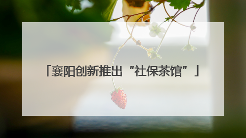 襄阳创新推出“社保茶馆”