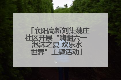 襄阳高新刘集魏庄社区开展“嗨翻六一 泡沫之夏 欢乐水世界”主题活动