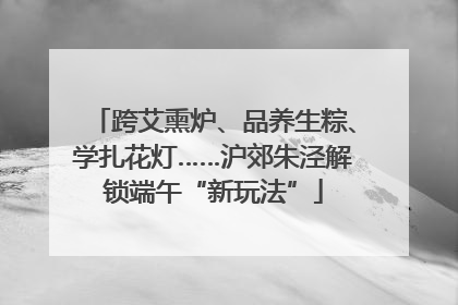 跨艾熏炉、品养生粽、学扎花灯……沪郊朱泾解锁端午“新玩法”