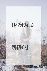 躬身为民践初心