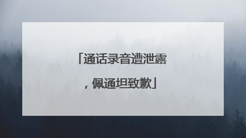 通话录音遭泄露，佩通坦致歉