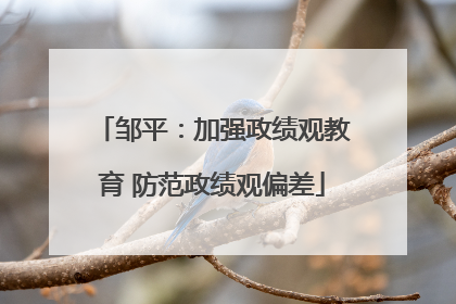 邹平：加强政绩观教育 防范政绩观偏差