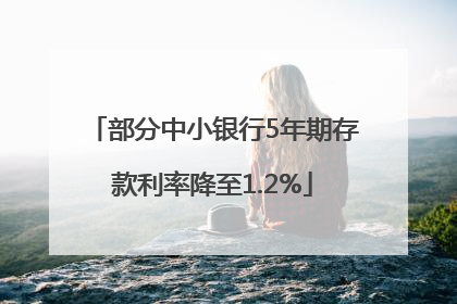 部分中小银行5年期存款利率降至1.2%