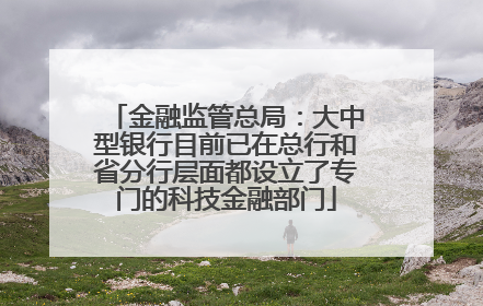 金融监管总局：大中型银行目前已在总行和省分行层面都设立了专门的科技金融部门