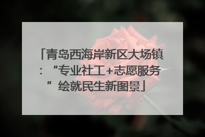 青岛西海岸新区大场镇：“专业社工+志愿服务”绘就民生新图景
