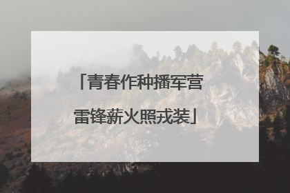 青春作种播军营 雷锋薪火照戎装