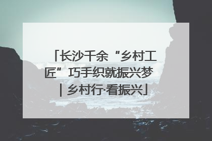 长沙千余“乡村工匠”巧手织就振兴梦｜乡村行·看振兴