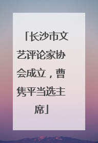 长沙市文艺评论家协会成立，曹隽平当选主席