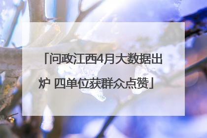 问政江西4月大数据出炉 四单位获群众点赞