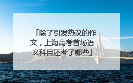 除了引发热议的作文，上海高考首场语文科目还考了哪些