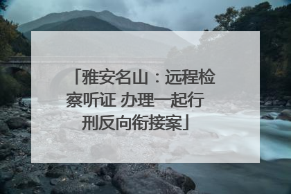 雅安名山：远程检察听证 办理一起行刑反向衔接案