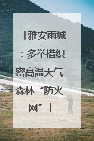 雅安雨城：多举措织密高温天气森林“防火网”