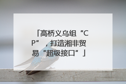 高桥义乌组“CP”，打造湘非贸易“超级接口”