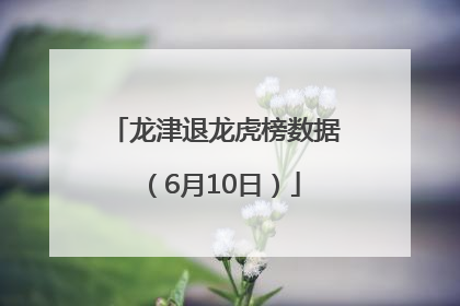 龙津退龙虎榜数据（6月10日）