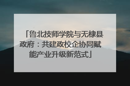 鲁北技师学院与无棣县政府：共建政校企协同赋能产业升级新范式