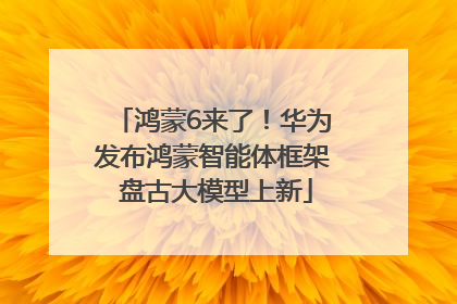 鸿蒙6来了！华为发布鸿蒙智能体框架 盘古大模型上新