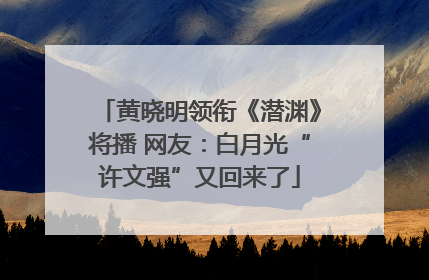 黄晓明领衔《潜渊》将播 网友：白月光“许文强”又回来了