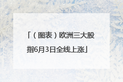 （图表）欧洲三大股指6月3日全线上涨