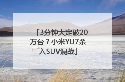 3分钟大定破20万台？小米YU7杀入SUV混战