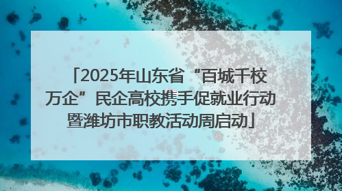 2025年山东省“百城千校万企”民企高校携手促就业行动暨潍坊市职教活动周启动
