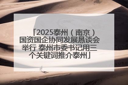 2025泰州（南京）国资国企协同发展恳谈会举行 泰州市委书记用三个关键词推介泰州