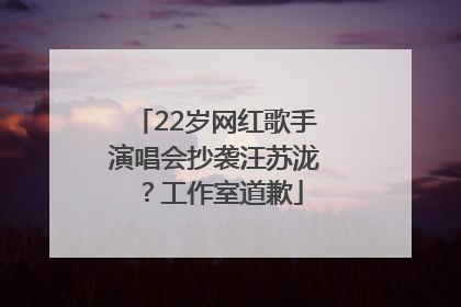 22岁网红歌手演唱会抄袭汪苏泷？工作室道歉