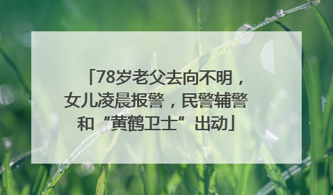 78岁老父去向不明，女儿凌晨报警，民警辅警和“黄鹤卫士”出动